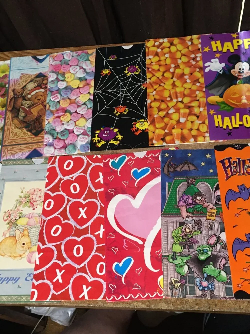 LOT OF CARDS GIFT BAGS WRAPPING PAPER HOLIDAYS HALLOWEEN HAPPY BIRTHDAY ANIMALS